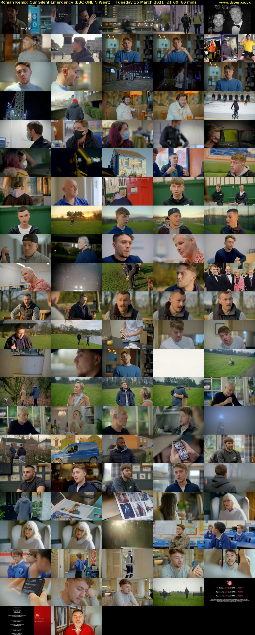 Roman Kemp: Our Silent Emergency (BBC ONE N West) Tuesday 16 March 2021 21:00 - 22:00