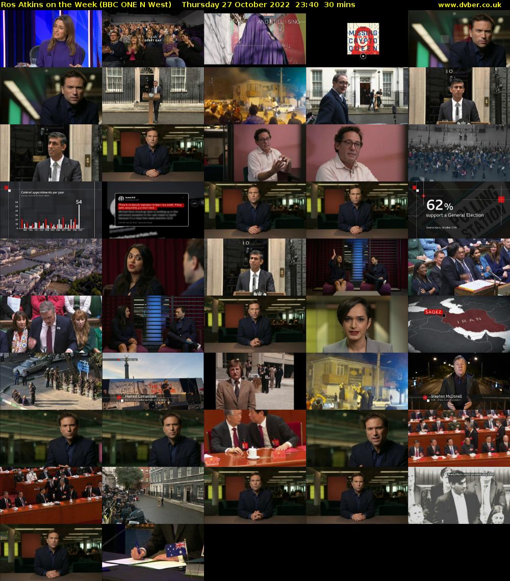 Ros Atkins on the Week (BBC ONE N West) Thursday 27 October 2022 23:40 - 00:10