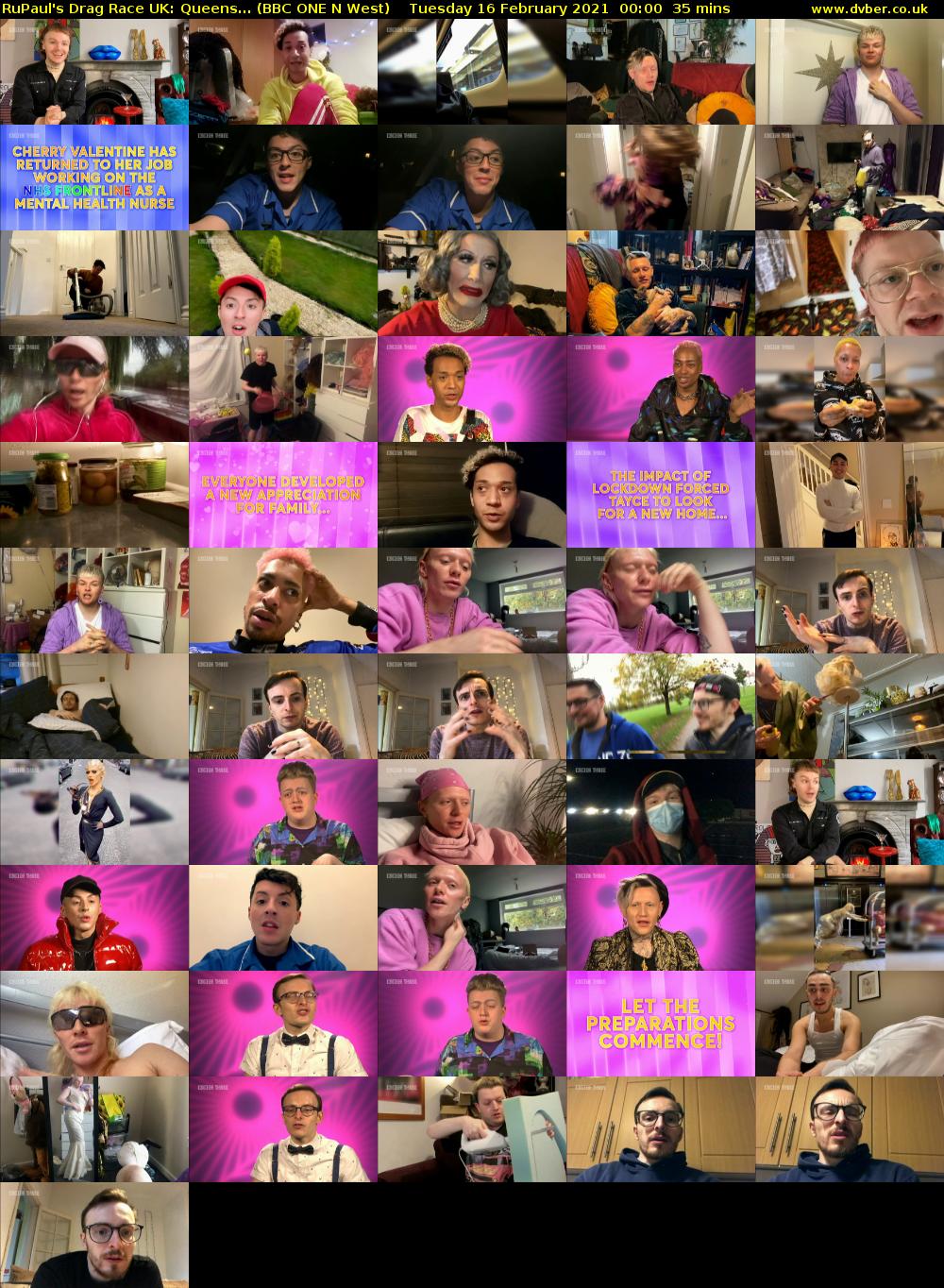 RuPaul's Drag Race UK: Queens... (BBC ONE N West) Tuesday 16 February 2021 00:00 - 00:35