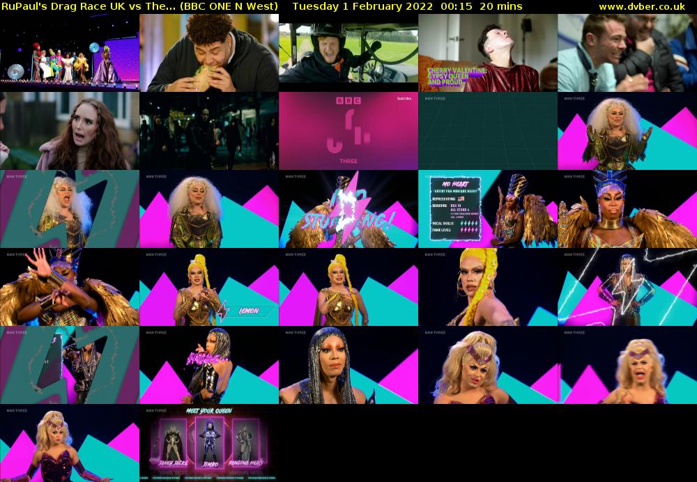 RuPaul's Drag Race UK vs The... (BBC ONE N West) Tuesday 1 February 2022 00:15 - 00:35