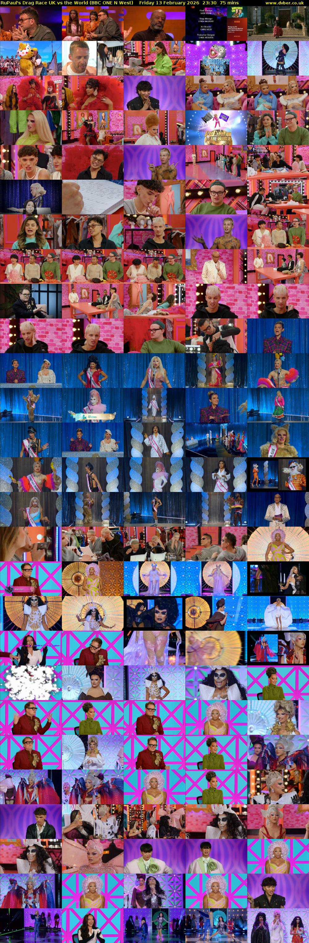 RuPaul's Drag Race UK vs the World (BBC ONE N West) Friday 13 February 2026 23:30 - 00:45