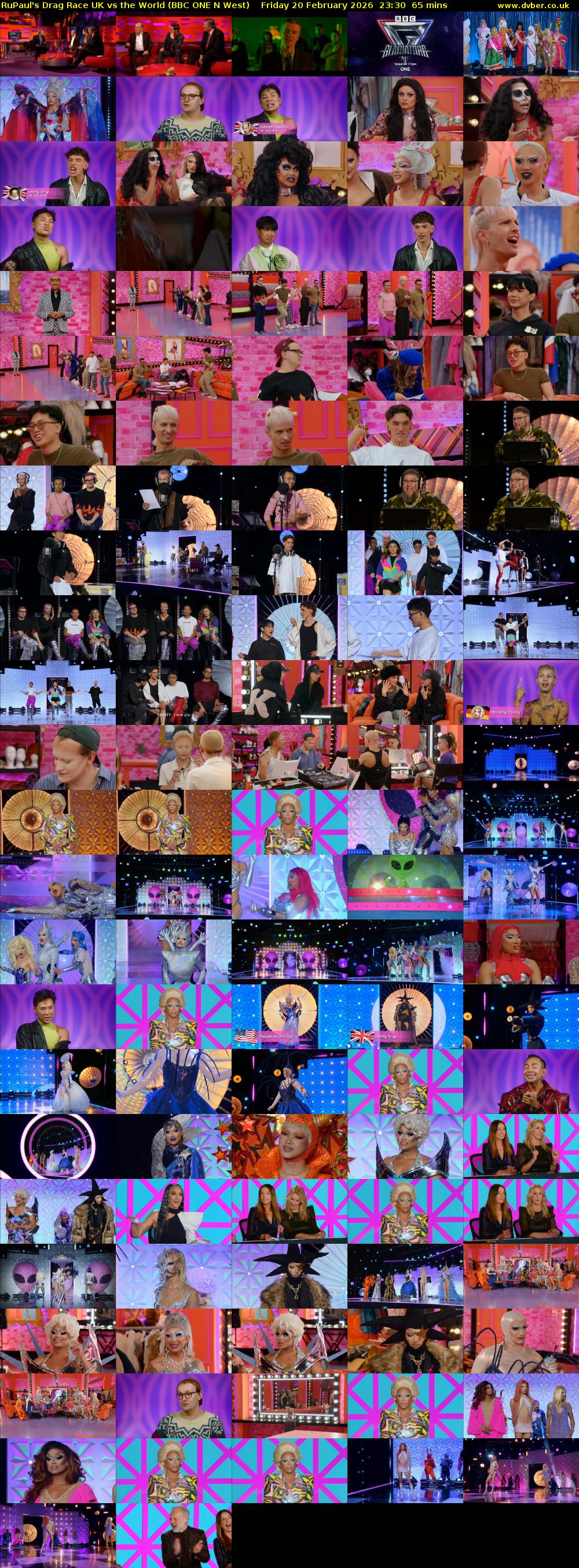 RuPaul's Drag Race UK vs the World (BBC ONE N West) Friday 20 February 2026 23:30 - 00:35