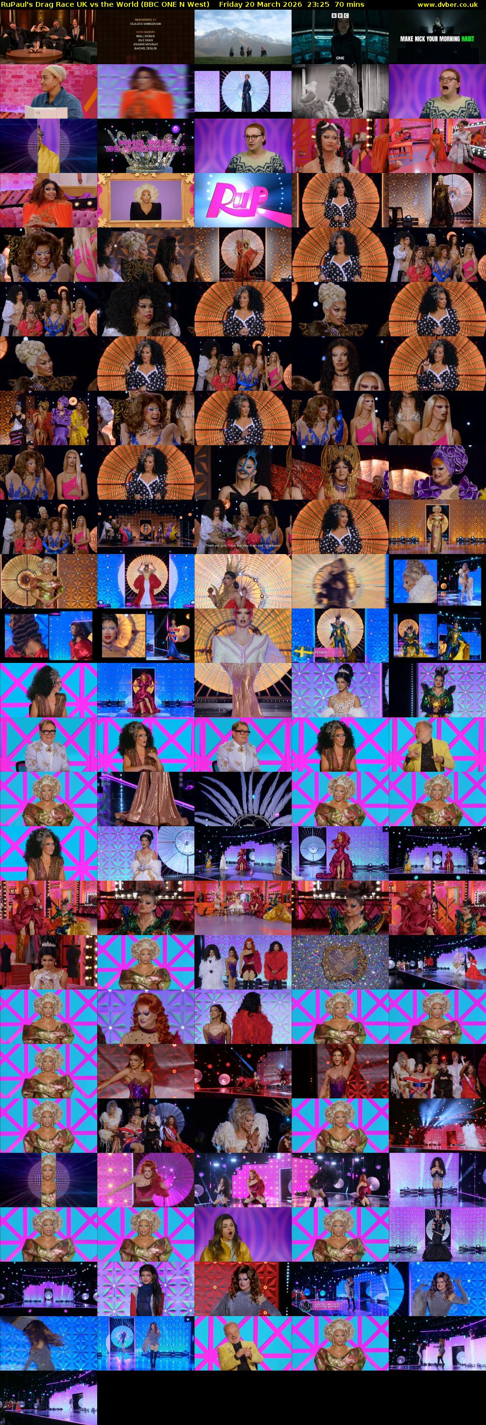 RuPaul's Drag Race UK vs the World (BBC ONE N West) Friday 20 March 2026 23:25 - 00:35