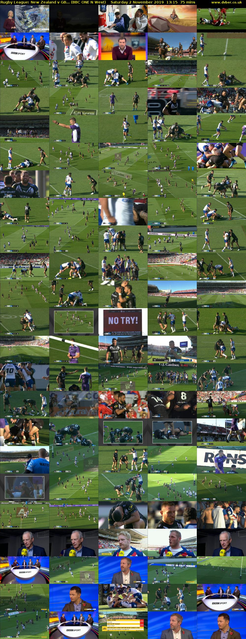 Rugby League: New Zealand v GB... (BBC ONE N West) Saturday 2 November 2019 13:15 - 14:30