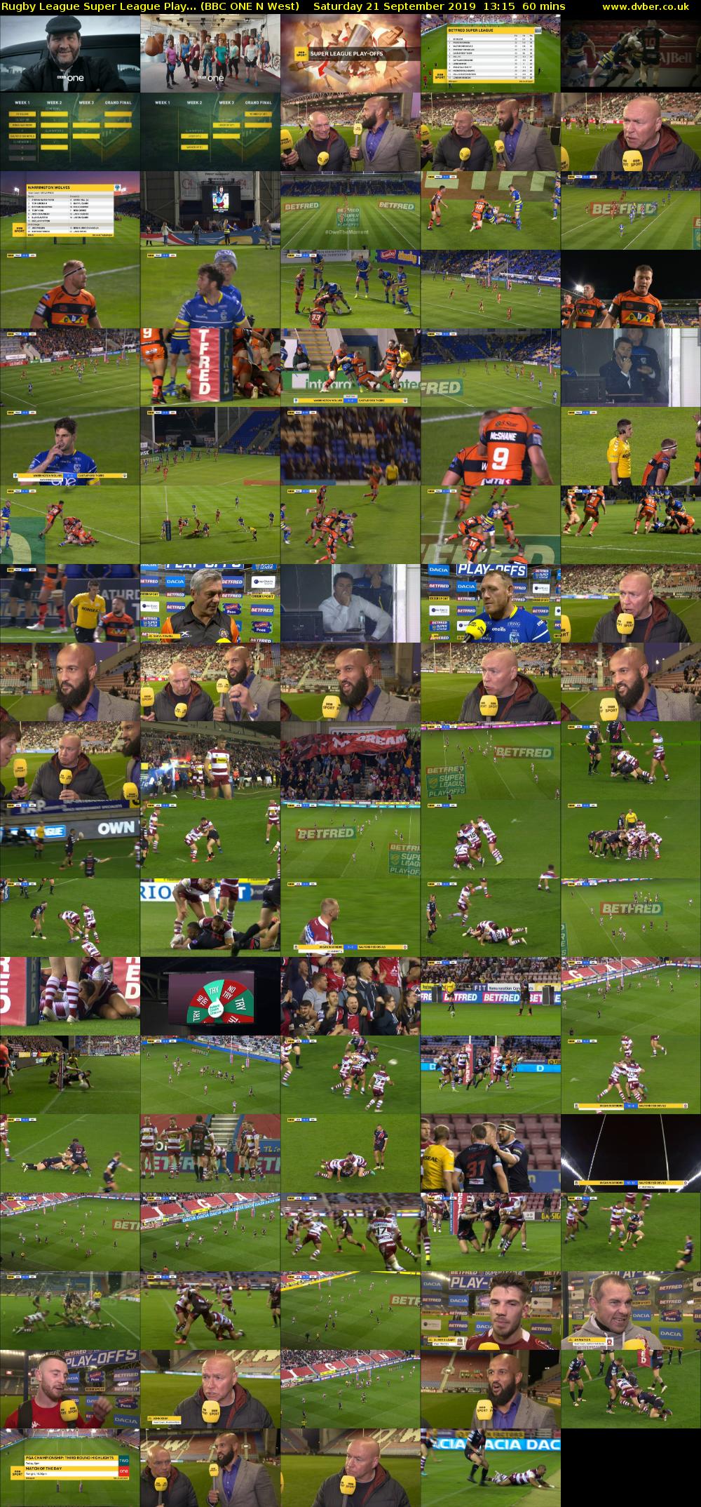 Rugby League Super League Play... (BBC ONE N West) Saturday 21 September 2019 13:15 - 14:15