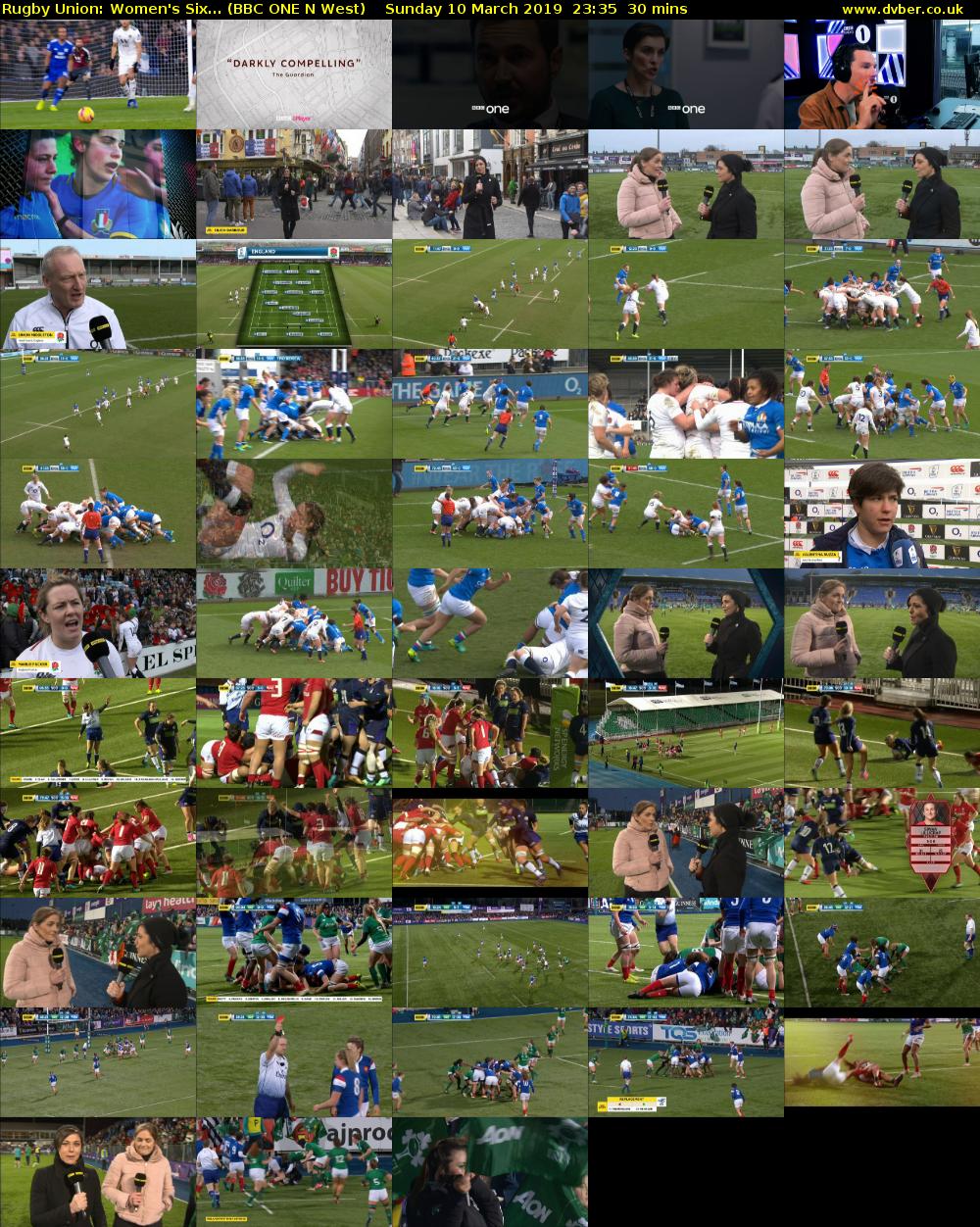 Rugby Union: Women's Six... (BBC ONE N West) Sunday 10 March 2019 23:35 - 00:05