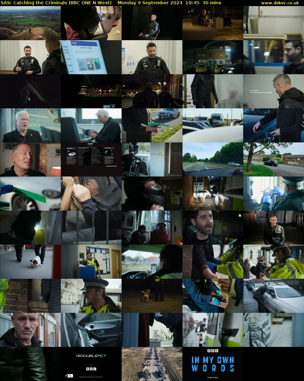 SAS: Catching the Criminals (BBC ONE N West) Monday 9 September 2024 10:45 - 11:15