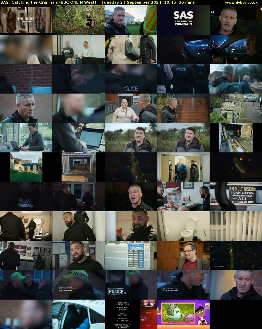 SAS: Catching the Criminals (BBC ONE N West) Tuesday 24 September 2024 10:45 - 11:15