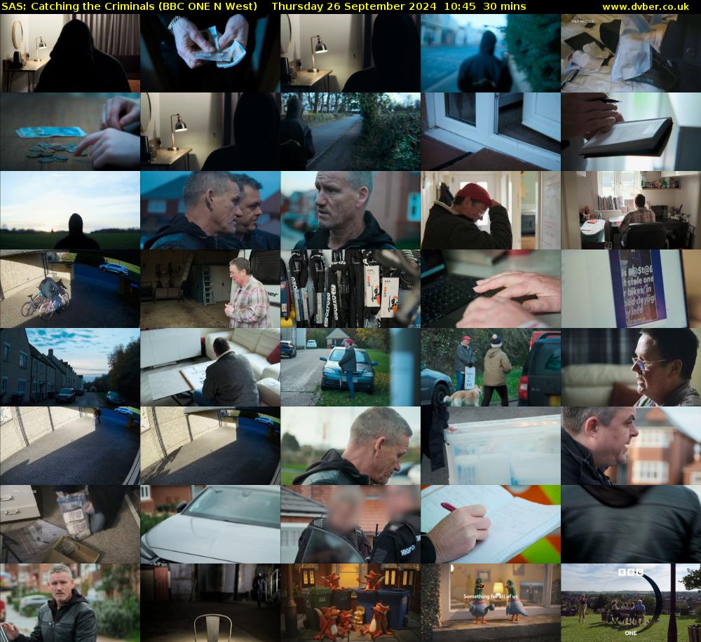 SAS: Catching the Criminals (BBC ONE N West) Thursday 26 September 2024 10:45 - 11:15