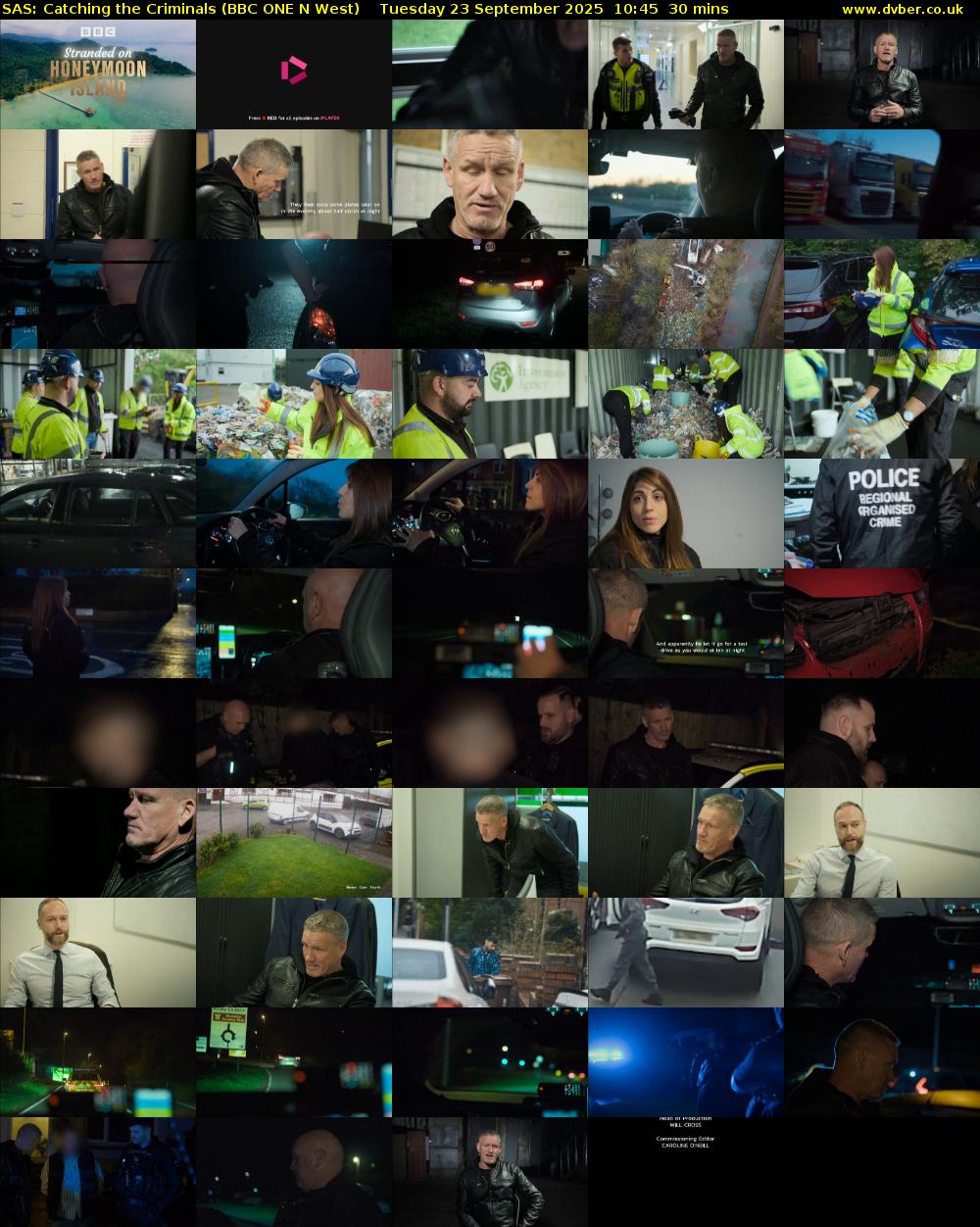 SAS: Catching the Criminals (BBC ONE N West) Tuesday 23 September 2025 10:45 - 11:15