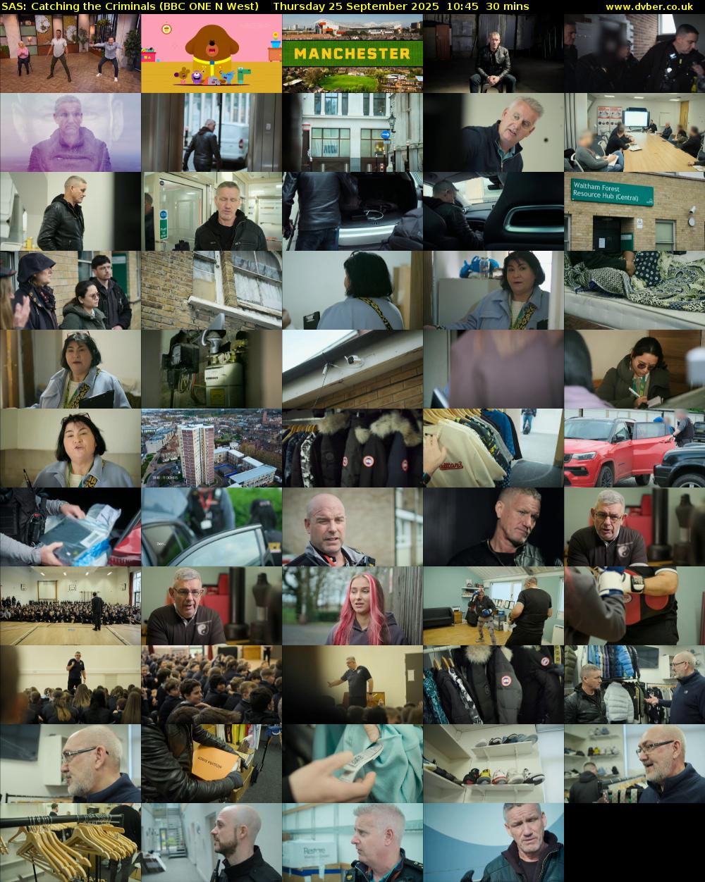 SAS: Catching the Criminals (BBC ONE N West) Thursday 25 September 2025 10:45 - 11:15