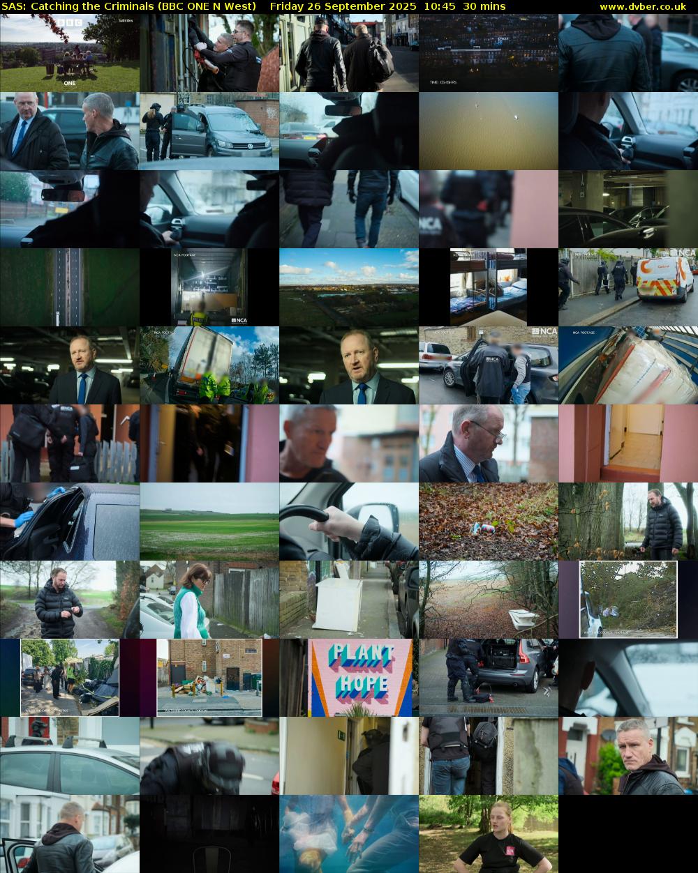 SAS: Catching the Criminals (BBC ONE N West) Friday 26 September 2025 10:45 - 11:15