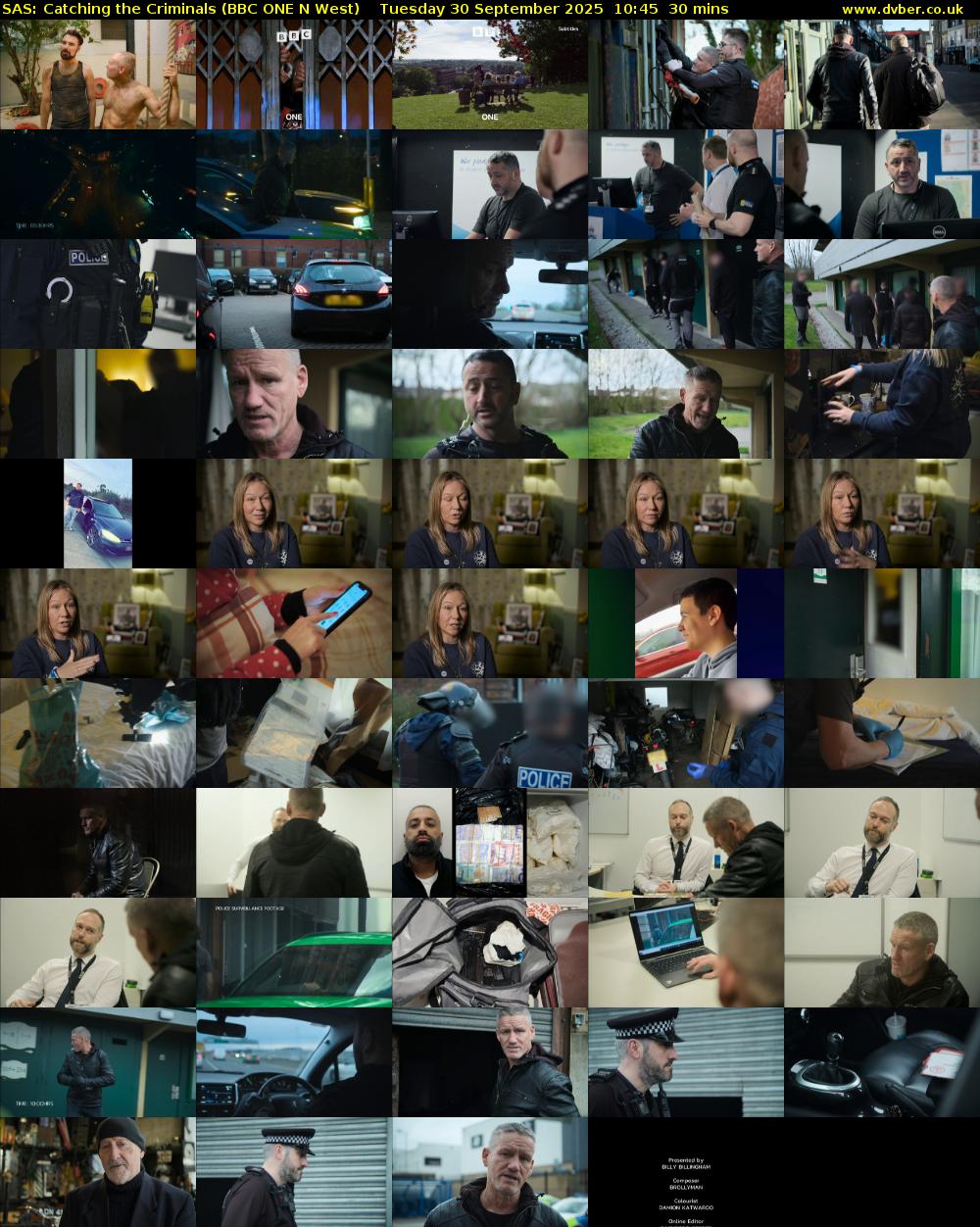 SAS: Catching the Criminals (BBC ONE N West) Tuesday 30 September 2025 10:45 - 11:15