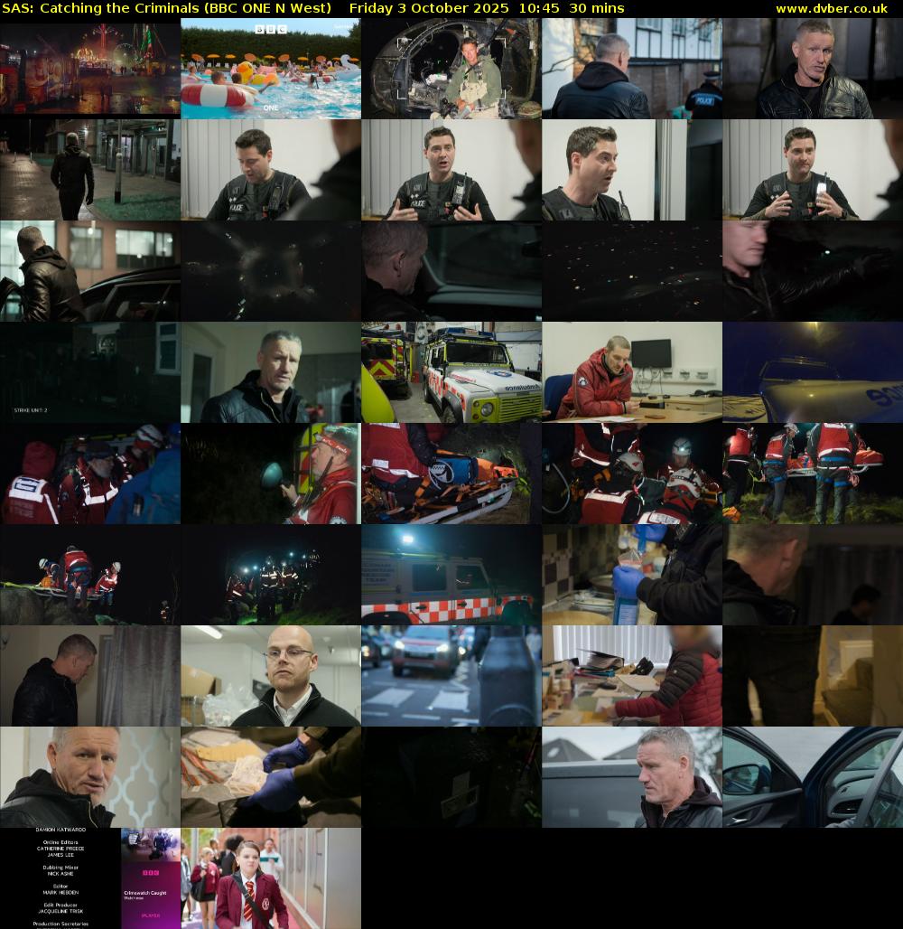 SAS: Catching the Criminals (BBC ONE N West) Friday 3 October 2025 10:45 - 11:15