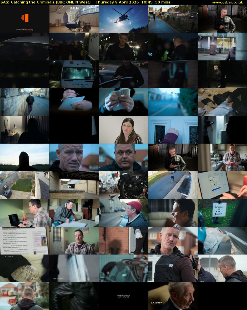 SAS: Catching the Criminals (BBC ONE N West) Thursday 9 April 2026 10:45 - 11:15