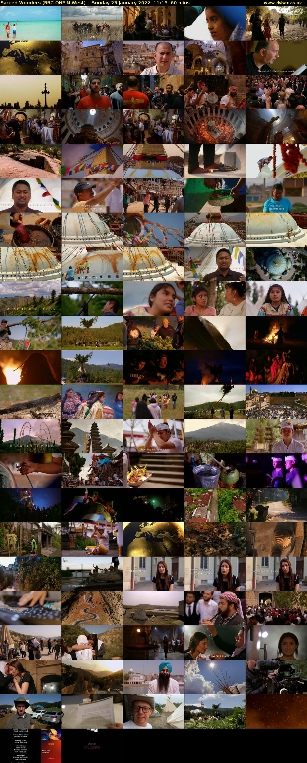 Sacred Wonders (BBC ONE N West) Sunday 23 January 2022 11:15 - 12:15
