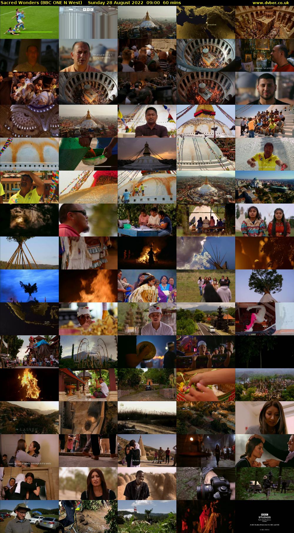 Sacred Wonders (BBC ONE N West) Sunday 28 August 2022 09:00 - 10:00