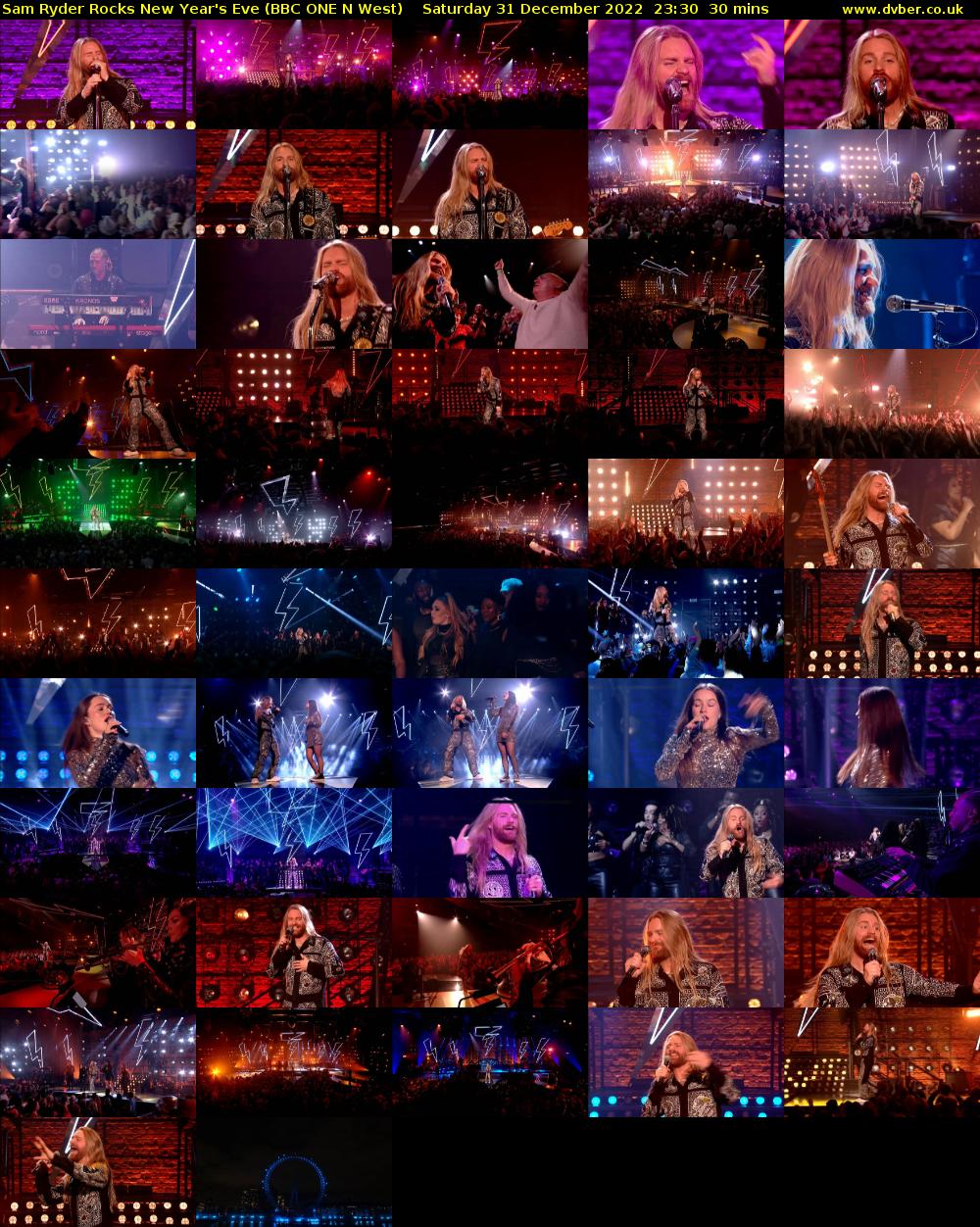 Sam Ryder Rocks New Year's Eve (BBC ONE N West) Saturday 31 December 2022 23:30 - 00:00