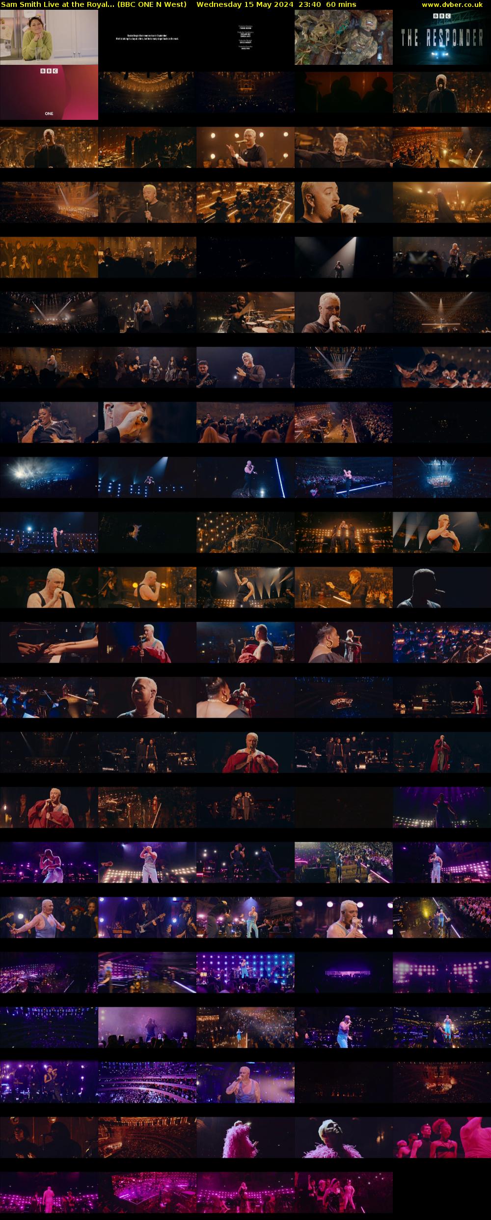 Sam Smith Live at the Royal... (BBC ONE N West) Wednesday 15 May 2024 23:40 - 00:40