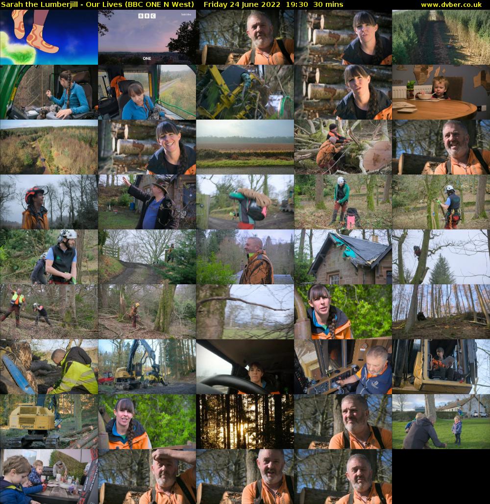 Sarah the Lumberjill - Our Lives (BBC ONE N West) Friday 24 June 2022 19:30 - 20:00