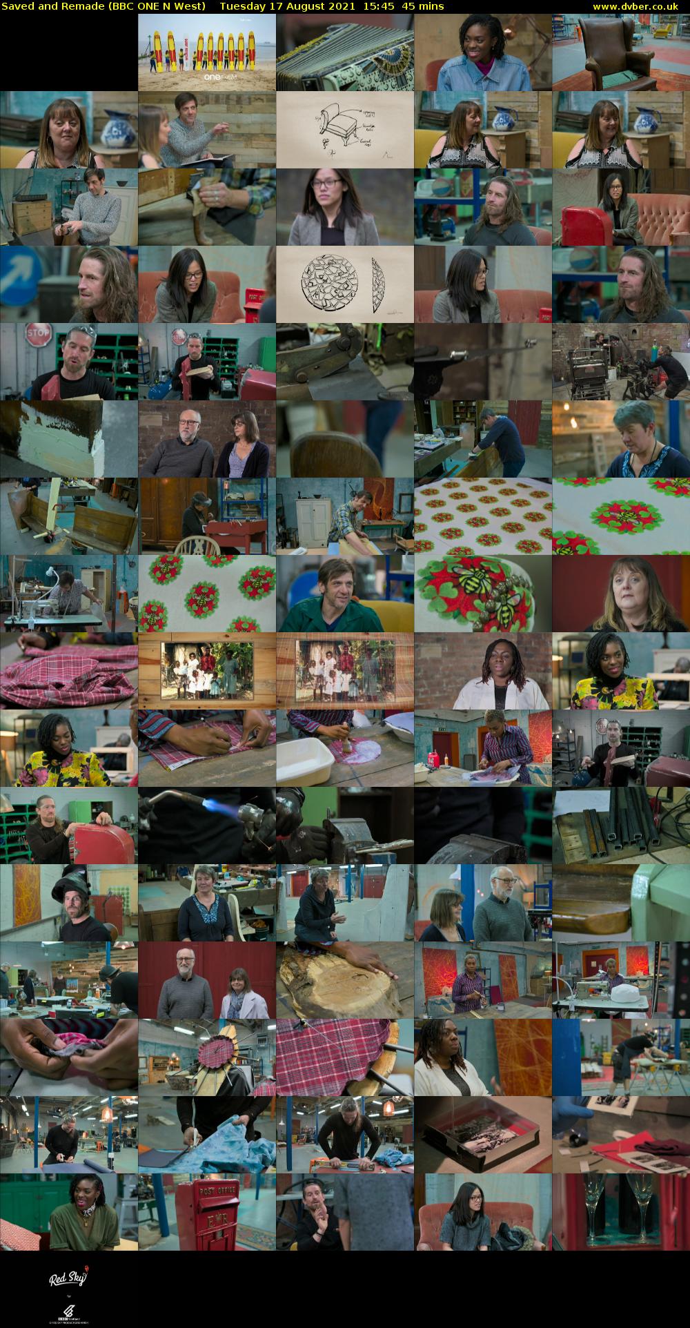 Saved and Remade (BBC ONE N West) Tuesday 17 August 2021 15:45 - 16:30