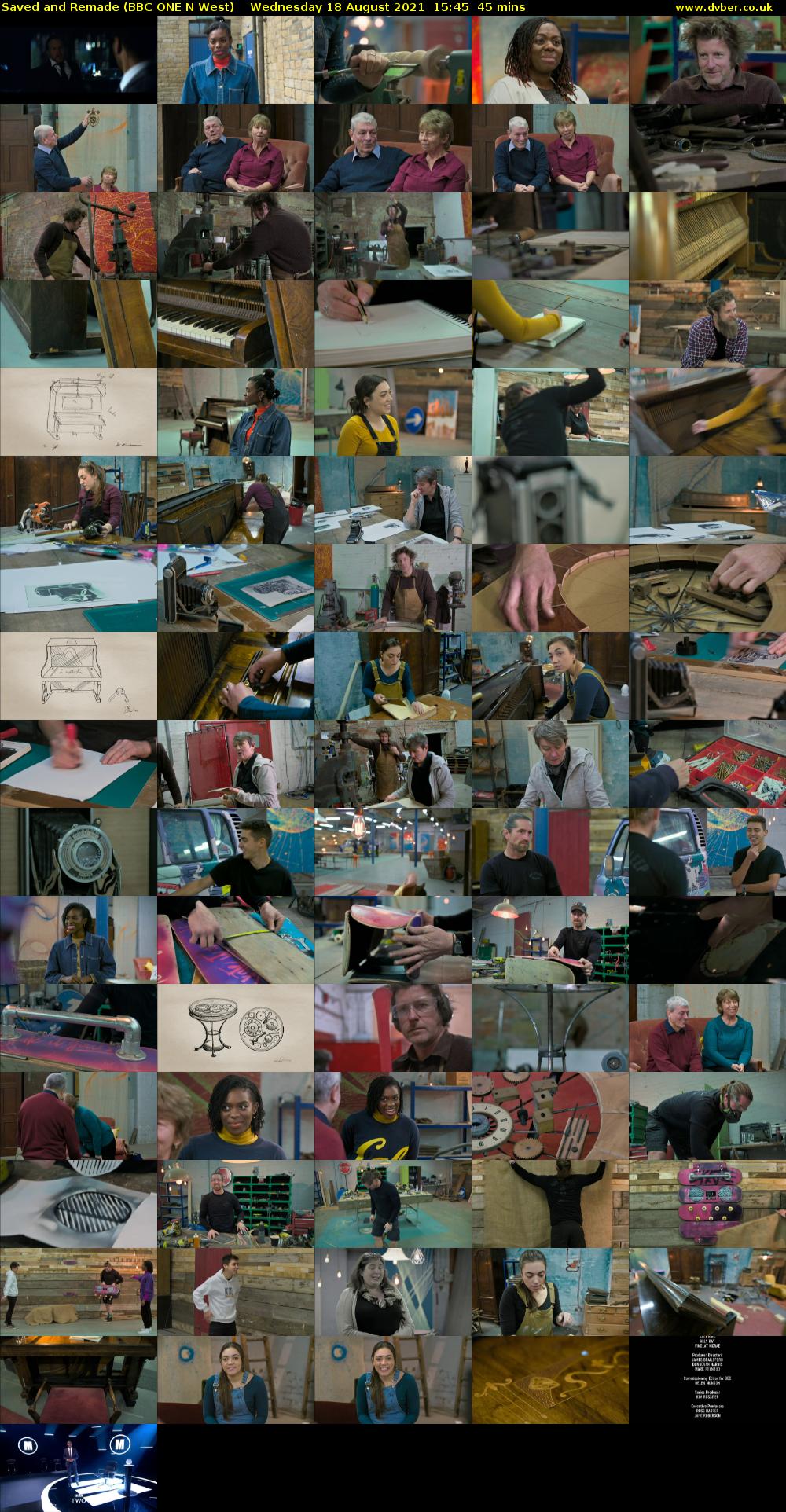 Saved and Remade (BBC ONE N West) Wednesday 18 August 2021 15:45 - 16:30