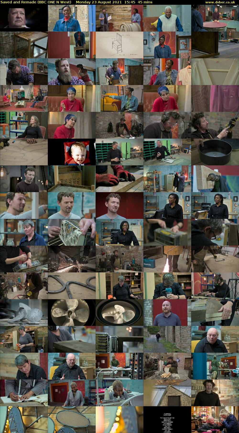 Saved and Remade (BBC ONE N West) Monday 23 August 2021 15:45 - 16:30