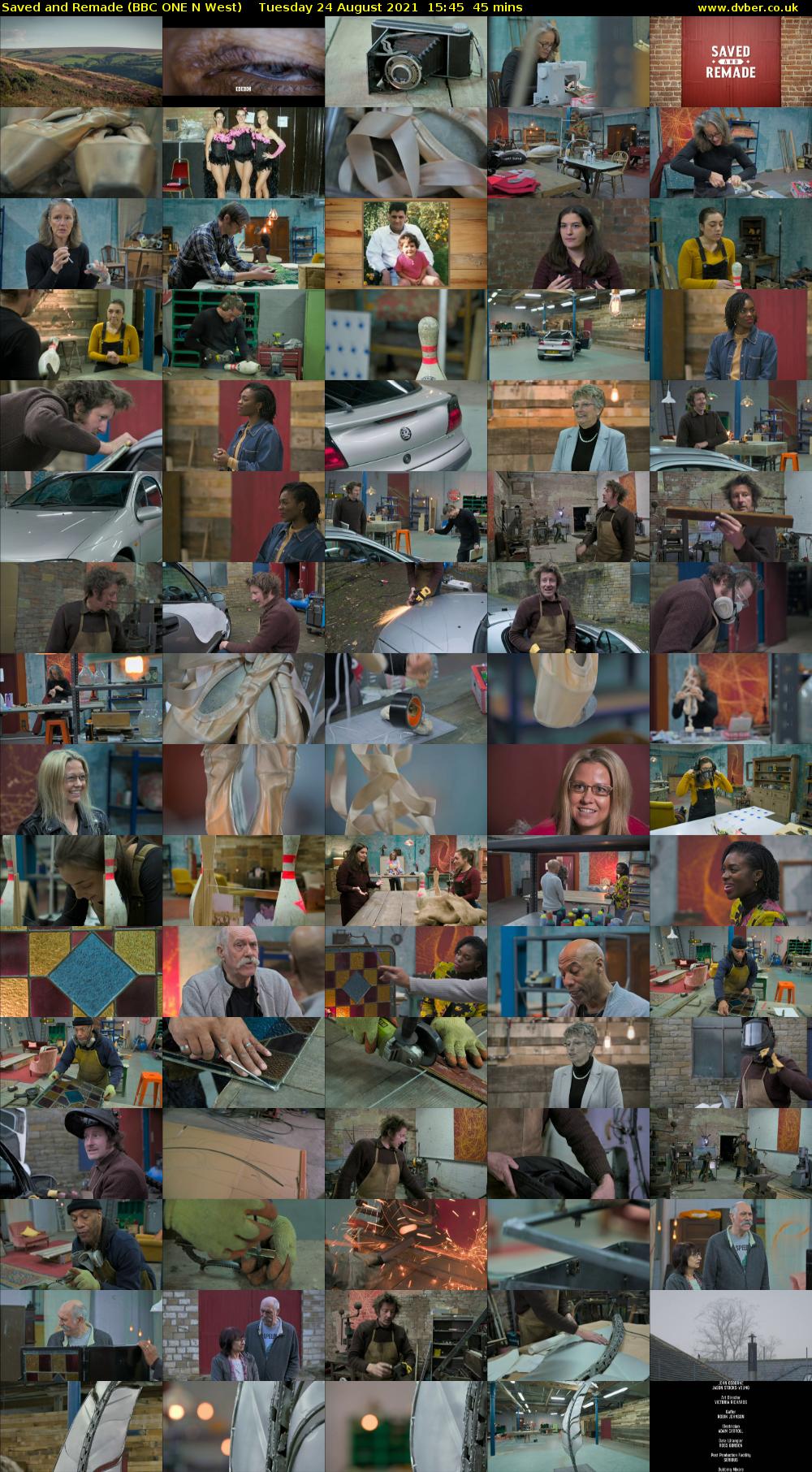 Saved and Remade (BBC ONE N West) Tuesday 24 August 2021 15:45 - 16:30