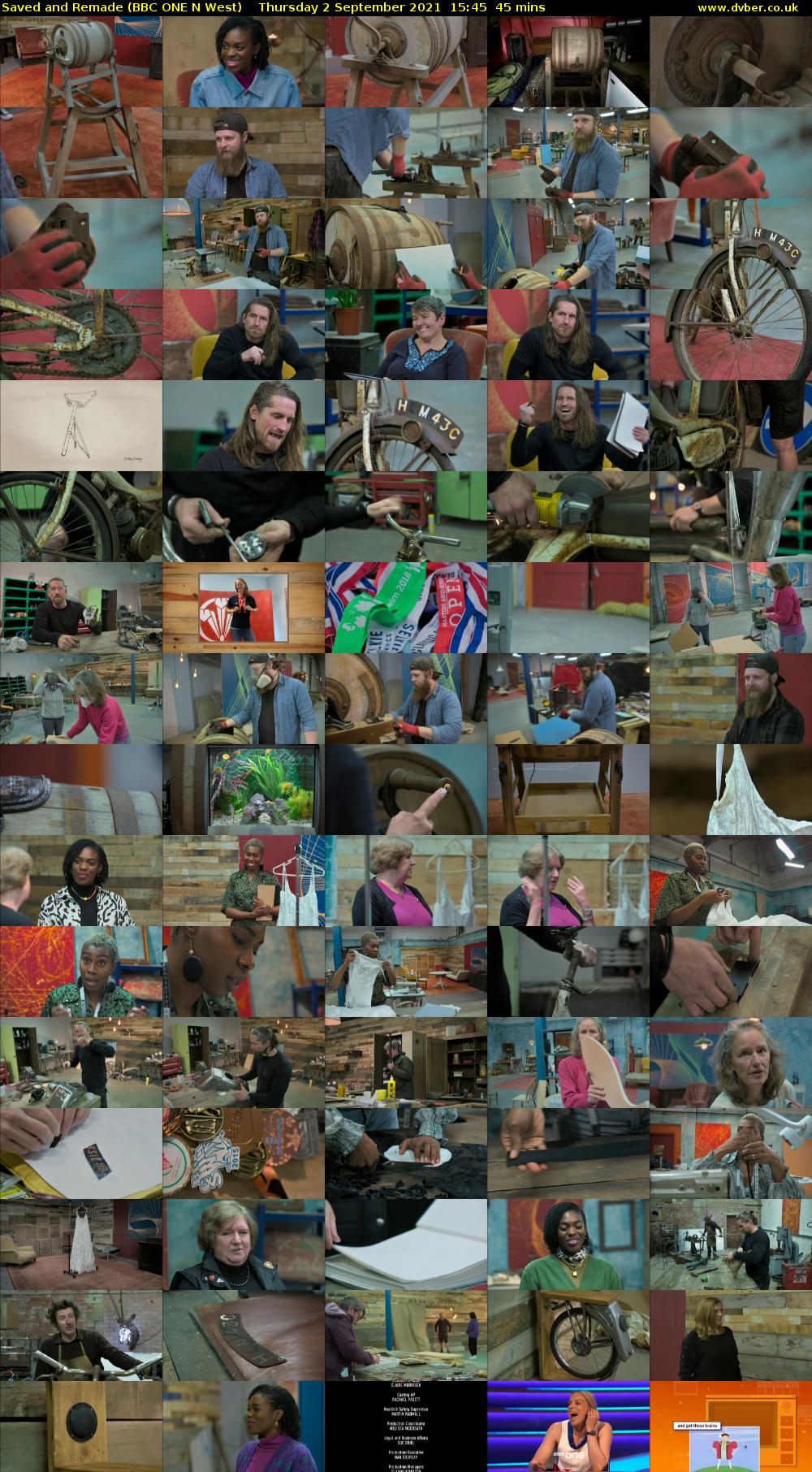 Saved and Remade (BBC ONE N West) Thursday 2 September 2021 15:45 - 16:30