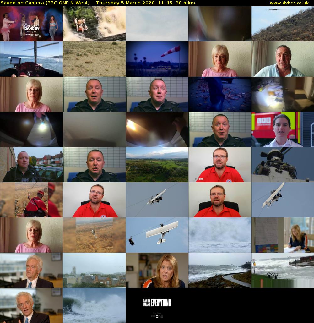 Saved on Camera (BBC ONE N West) Thursday 5 March 2020 11:45 - 12:15