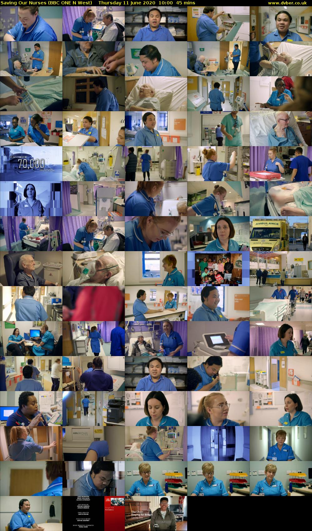 Saving Our Nurses (BBC ONE N West) Thursday 11 June 2020 10:00 - 10:45