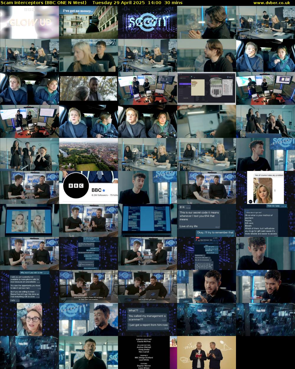 Scam Interceptors (BBC ONE N West) Tuesday 29 April 2025 14:00 - 14:30