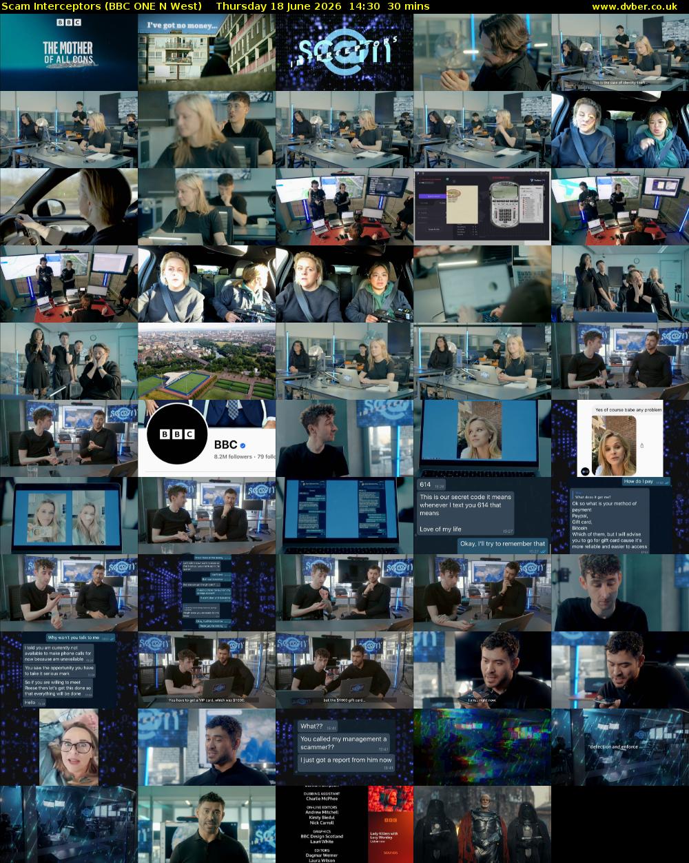 Scam Interceptors (BBC ONE N West) Thursday 18 June 2026 14:30 - 15:00