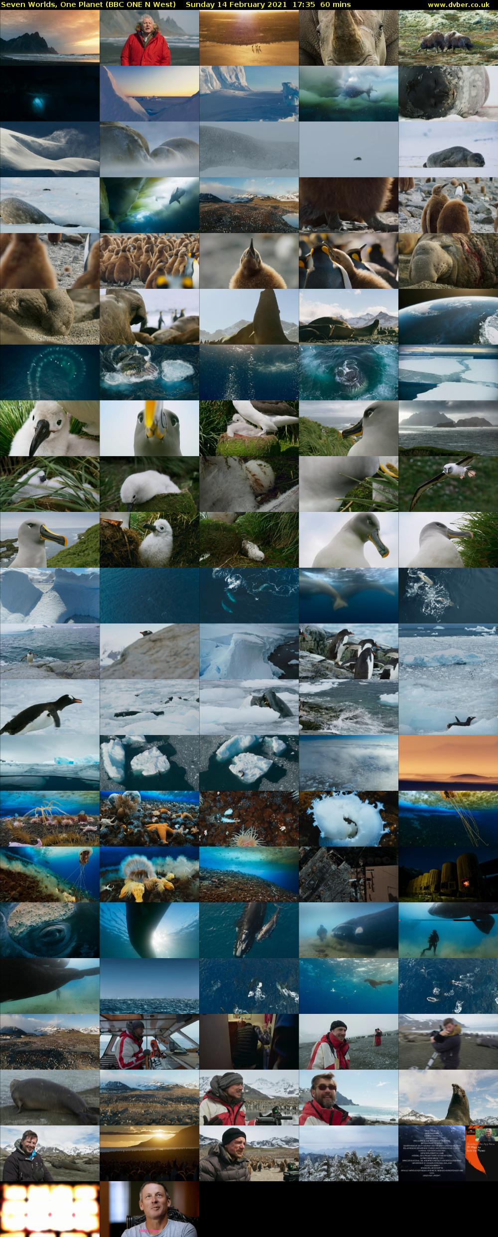 Seven Worlds, One Planet (BBC ONE N West) Sunday 14 February 2021 17:35 - 18:35