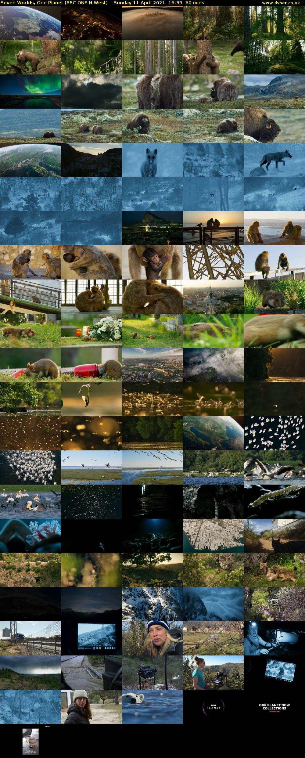 Seven Worlds, One Planet (BBC ONE N West) Sunday 11 April 2021 16:35 - 17:35
