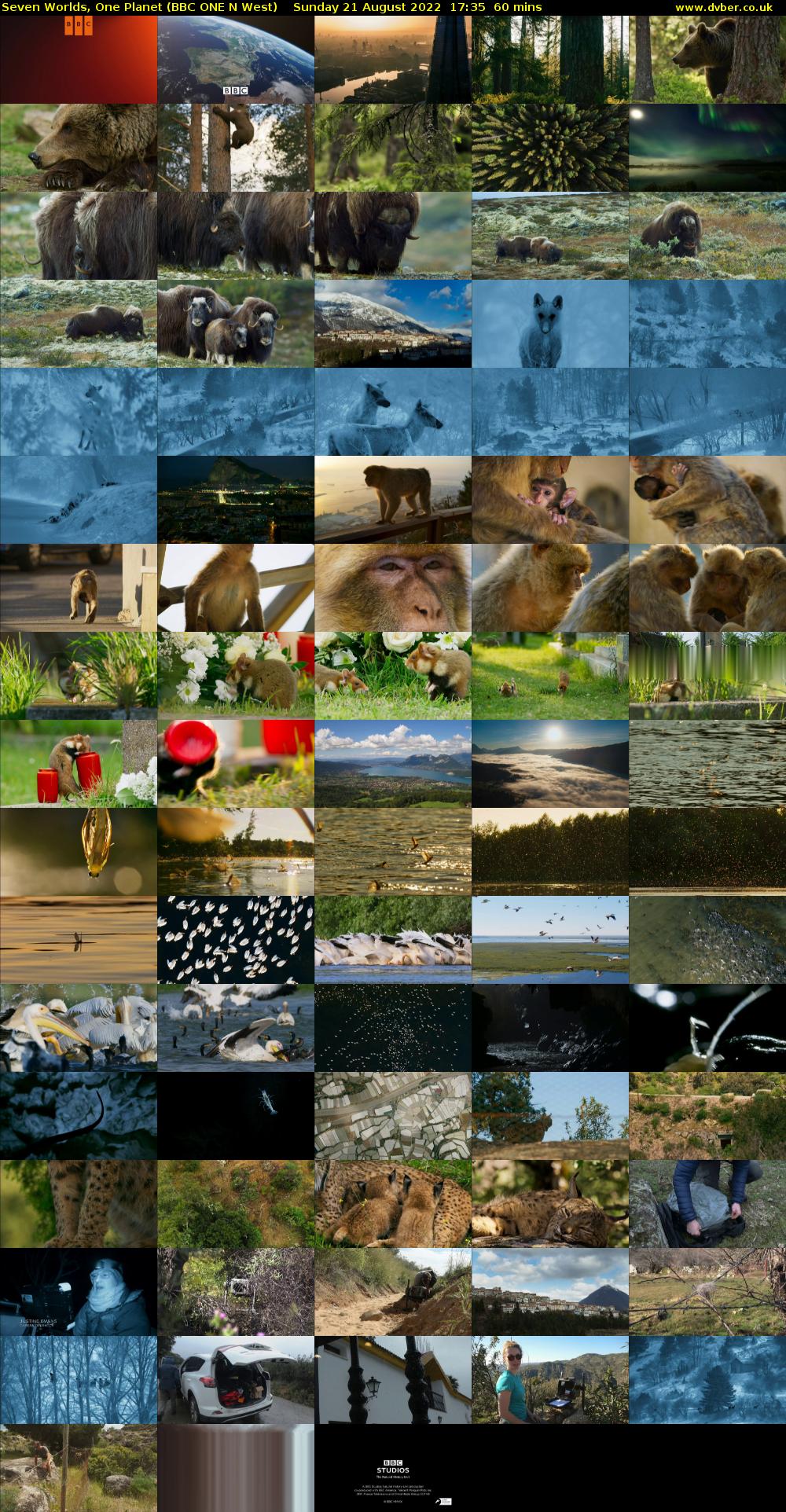 Seven Worlds, One Planet (BBC ONE N West) Sunday 21 August 2022 17:35 - 18:35