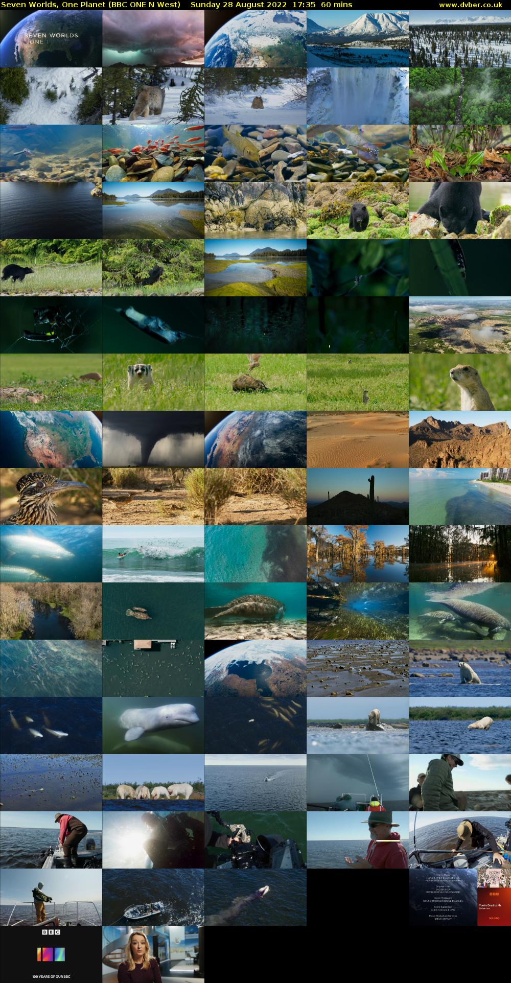 Seven Worlds, One Planet (BBC ONE N West) Sunday 28 August 2022 17:35 - 18:35