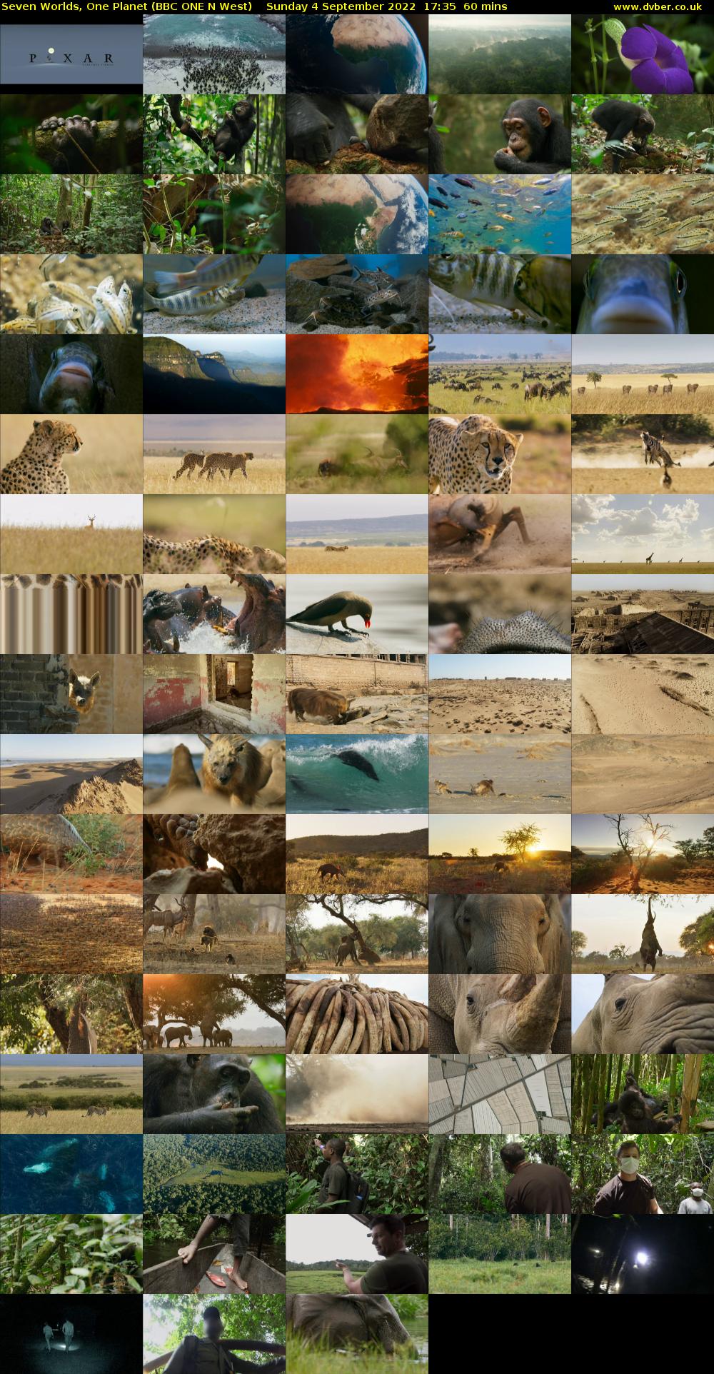 Seven Worlds, One Planet (BBC ONE N West) Sunday 4 September 2022 17:35 - 18:35