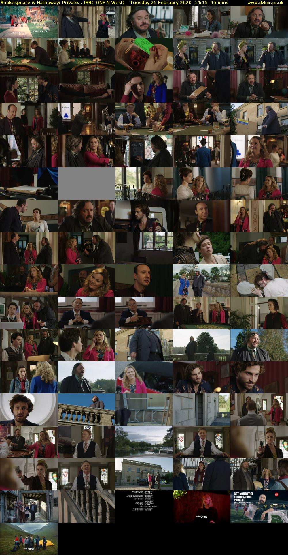 Shakespeare & Hathaway: Private... (BBC ONE N West) Tuesday 25 February 2020 14:15 - 15:00