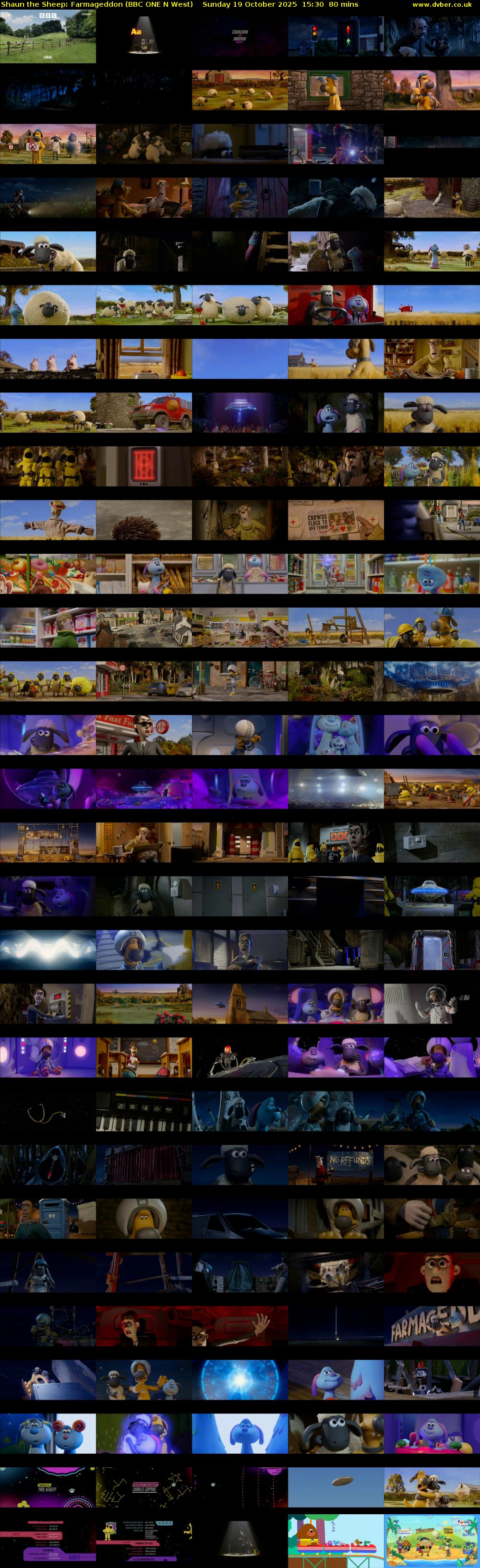 Shaun the Sheep: Farmageddon (BBC ONE N West) Sunday 19 October 2025 15:30 - 16:50