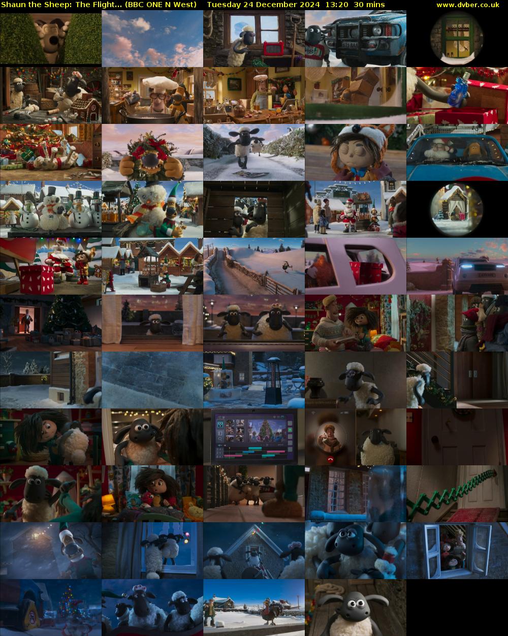 Shaun the Sheep: The Flight... (BBC ONE N West) Tuesday 24 December 2024 13:20 - 13:50