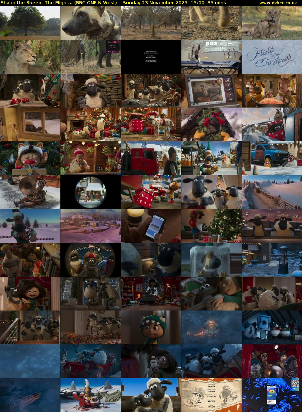 Shaun the Sheep: The Flight... (BBC ONE N West) Sunday 23 November 2025 15:00 - 15:35