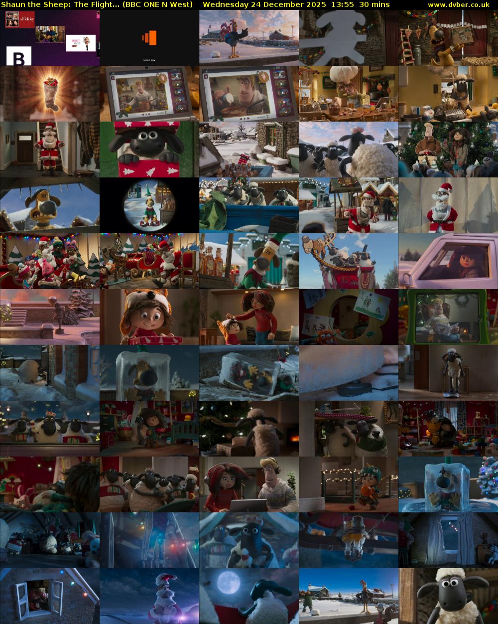 Shaun the Sheep: The Flight... (BBC ONE N West) Wednesday 24 December 2025 13:55 - 14:25