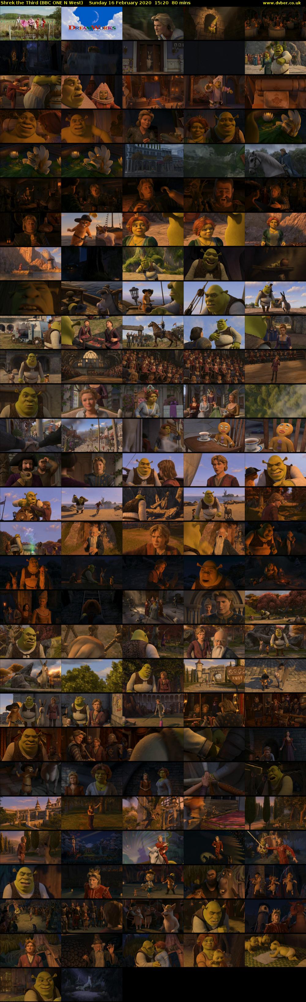 Shrek the Third (BBC ONE N West) Sunday 16 February 2020 15:20 - 16:40
