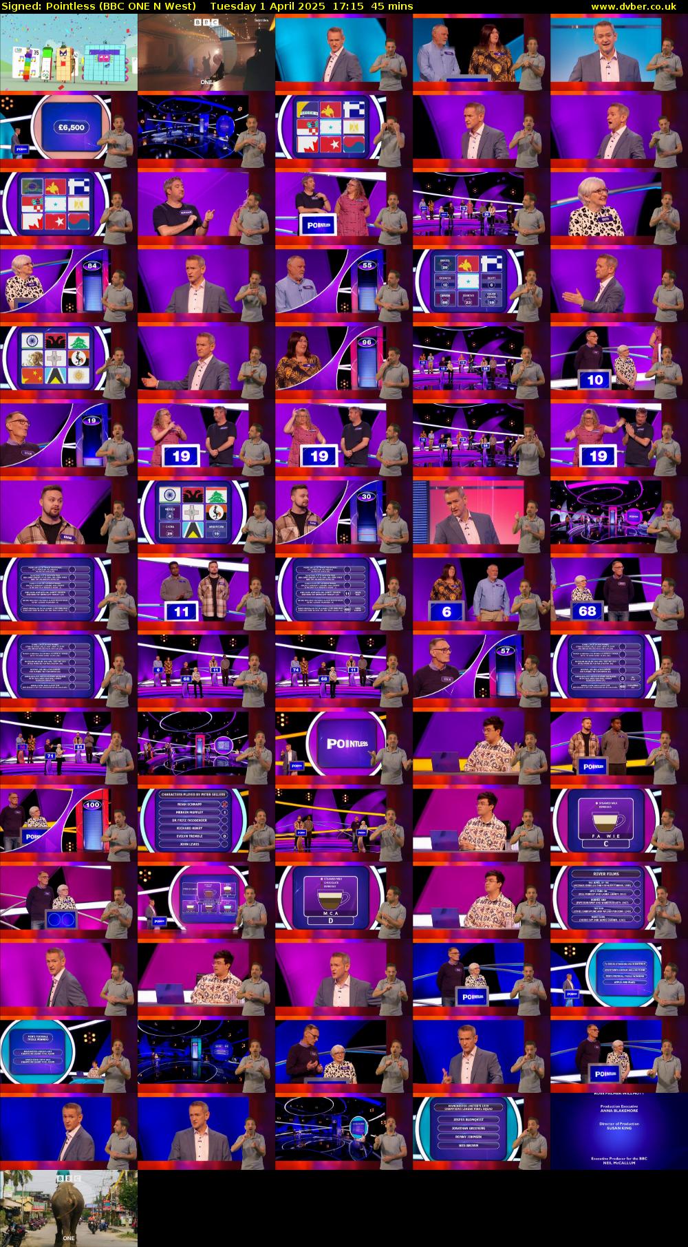 Signed: Pointless (BBC ONE N West) Tuesday 1 April 2025 17:15 - 18:00