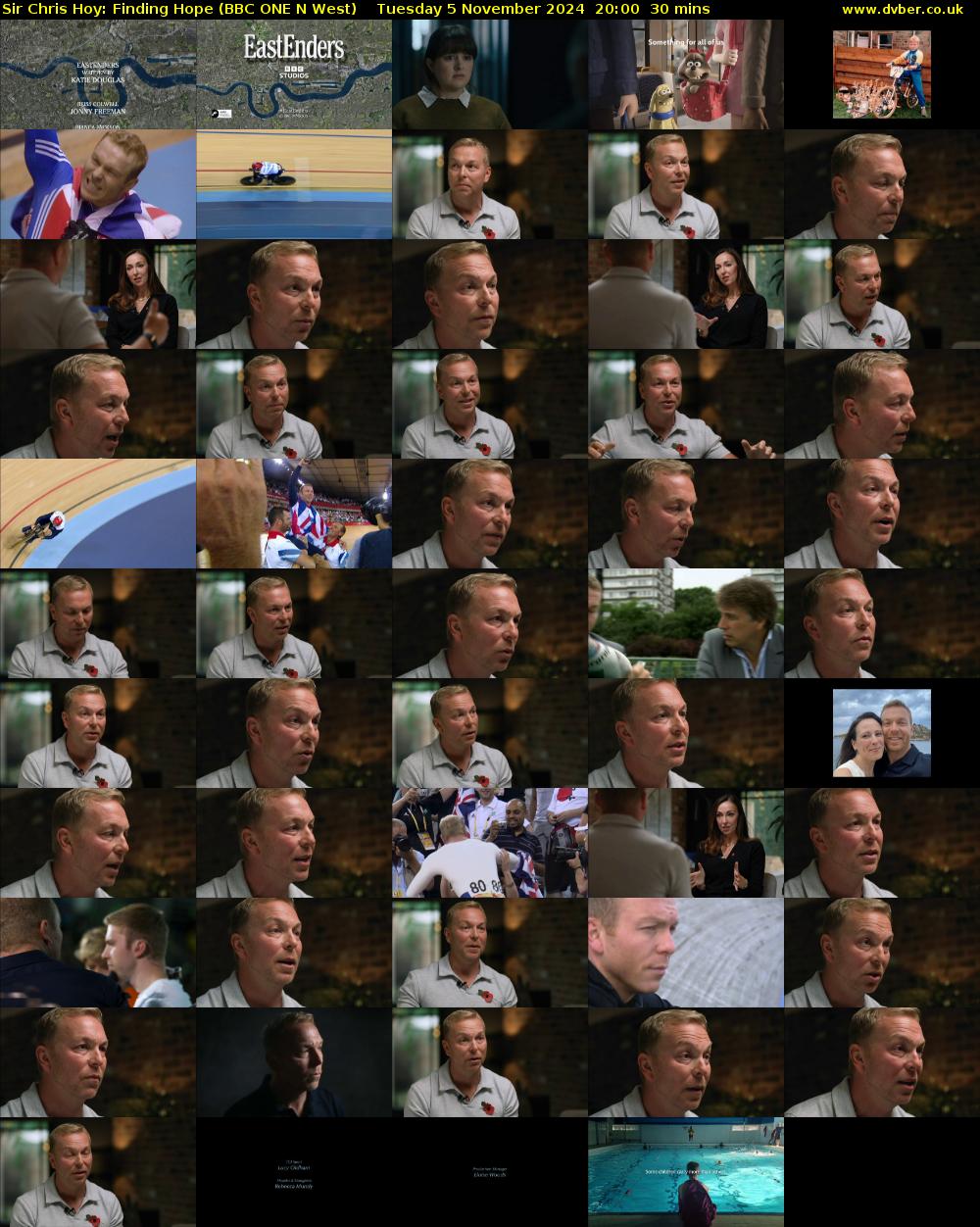 Sir Chris Hoy: Finding Hope (BBC ONE N West) Tuesday 5 November 2024 20:00 - 20:30