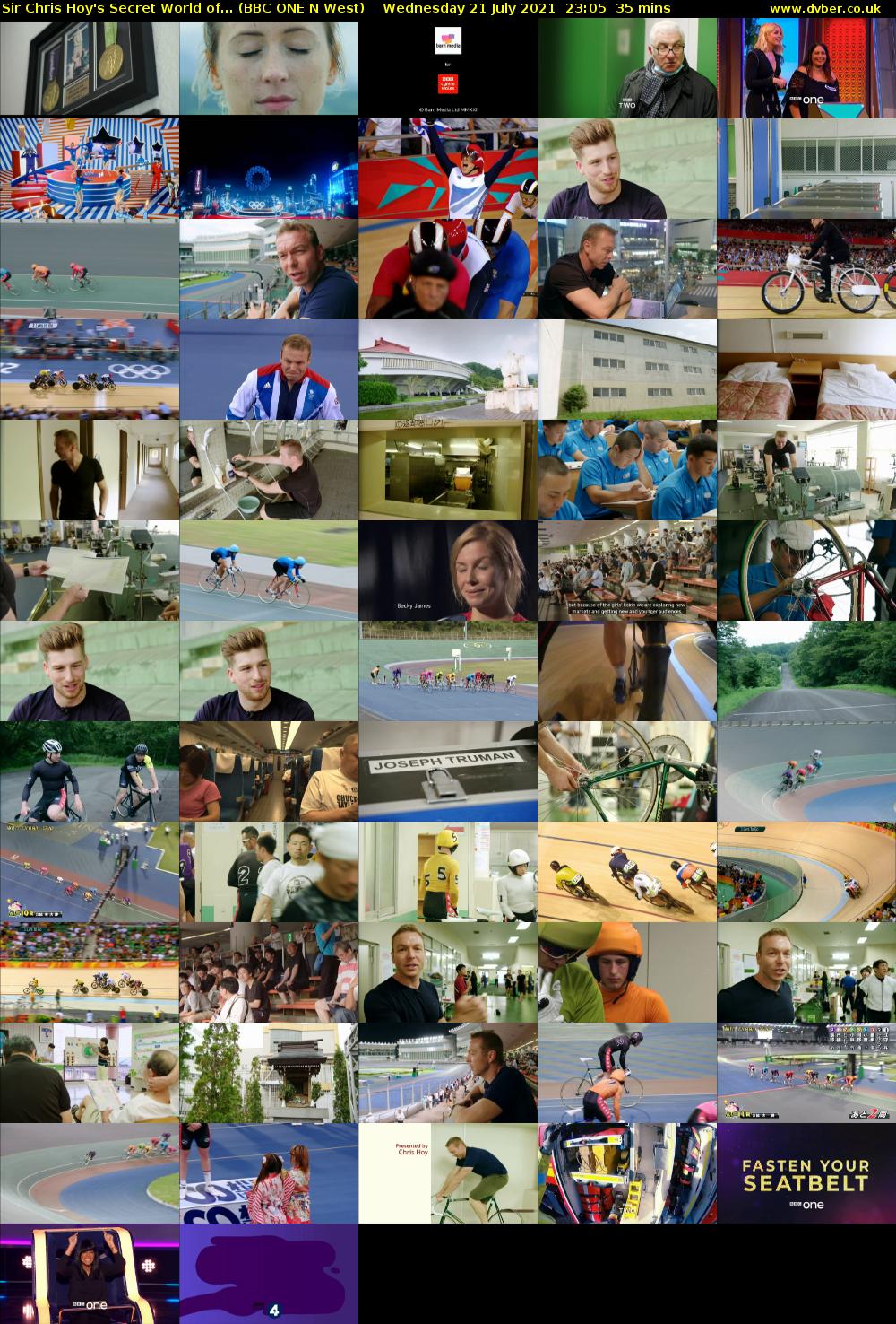 Sir Chris Hoy's Secret World of... (BBC ONE N West) Wednesday 21 July 2021 23:05 - 23:40