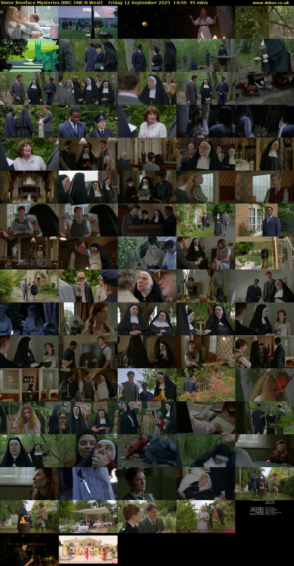 Sister Boniface Mysteries (BBC ONE N West) Friday 12 September 2025 14:00 - 14:45