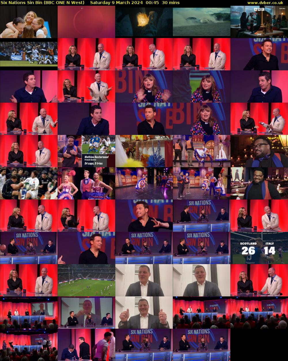 Six Nations Sin Bin (BBC ONE N West) Saturday 9 March 2024 00:45 - 01:15