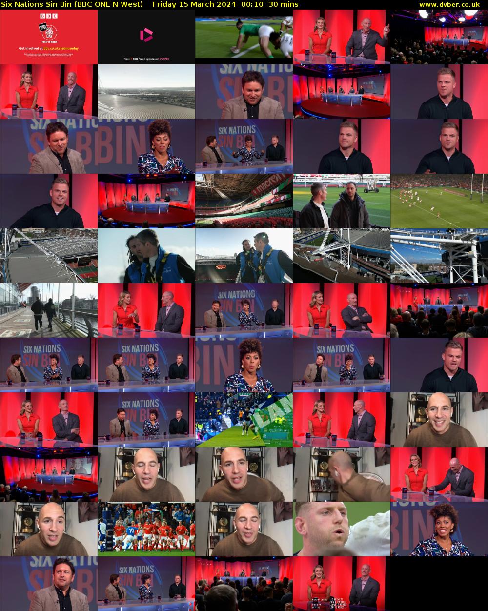 Six Nations Sin Bin (BBC ONE N West) Friday 15 March 2024 00:10 - 00:40